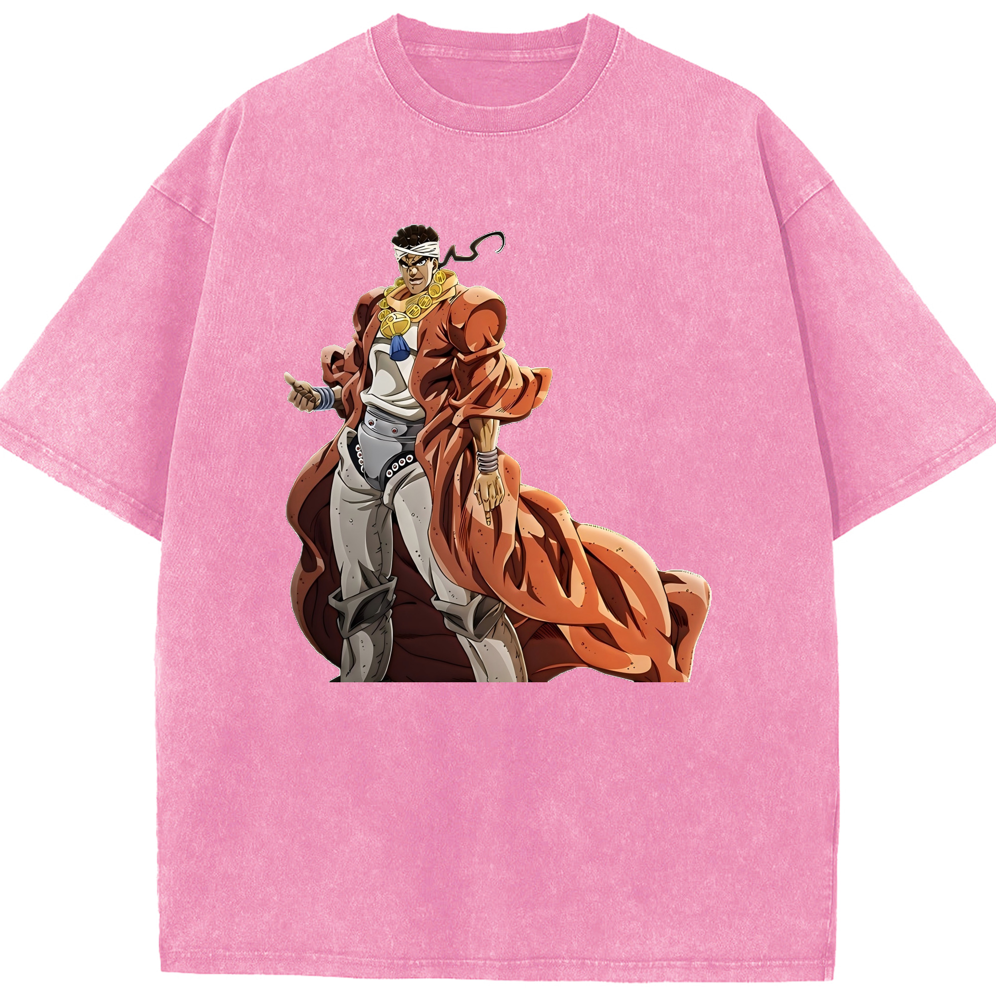 （画像用） ジョジョの奇妙な冒険 ムハンマド?アブドゥル JoJo's Bizarre Adventure Muhammad Avdol 綿100% ヴィンテージ風 半袖Tシャツ（フロントプリント）
